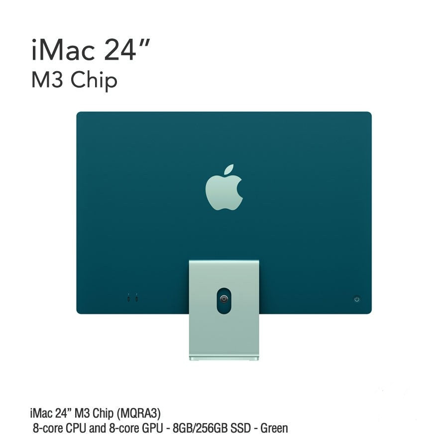 iMac 24" M3 Chip (MQRC3) with 8-core CPU and 8-core GPU - 8GB/256GB SSD - Green